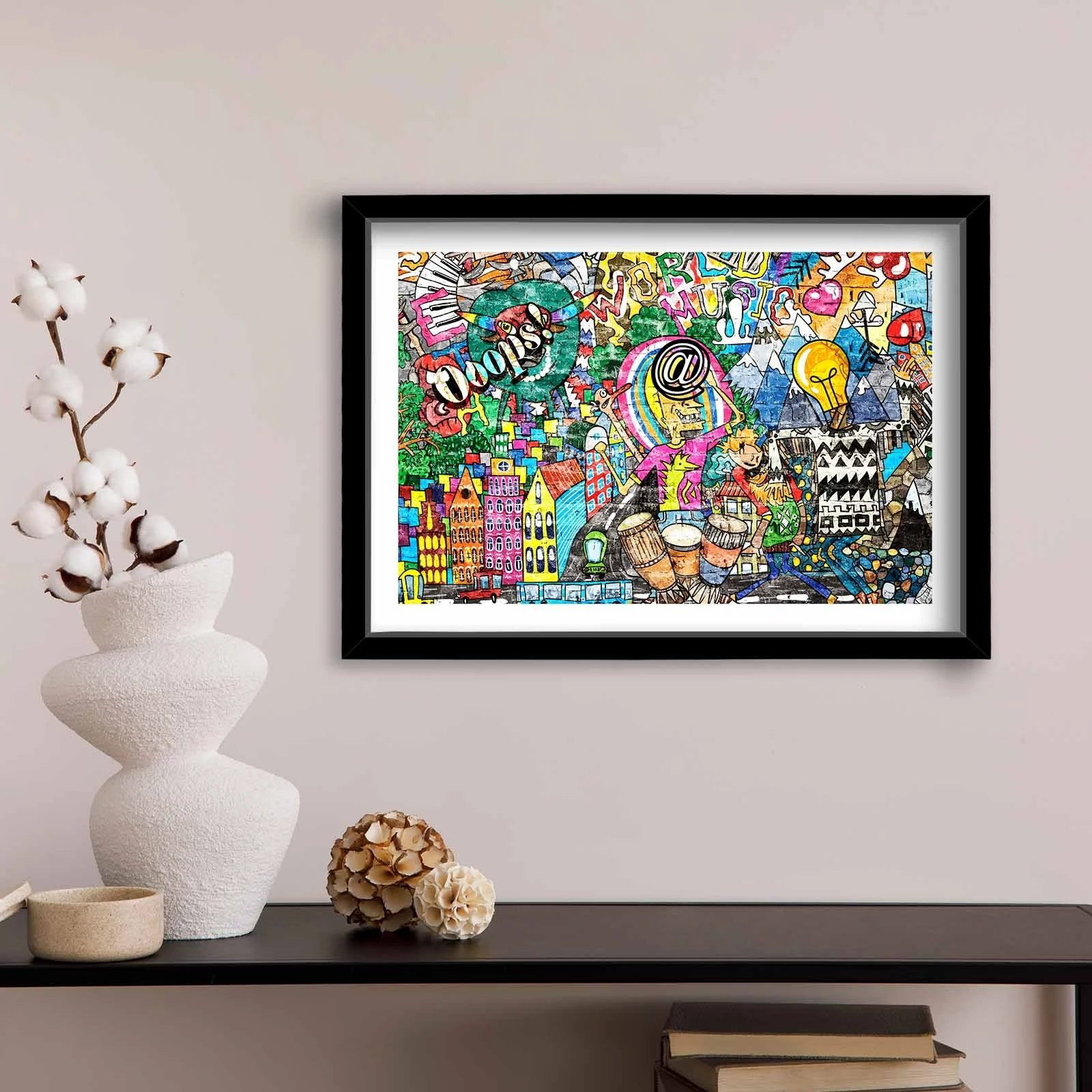 Pikturë dekorative me kornizë, MDF, shumëngjyrëshe, 3550POP-008, 38x53cm