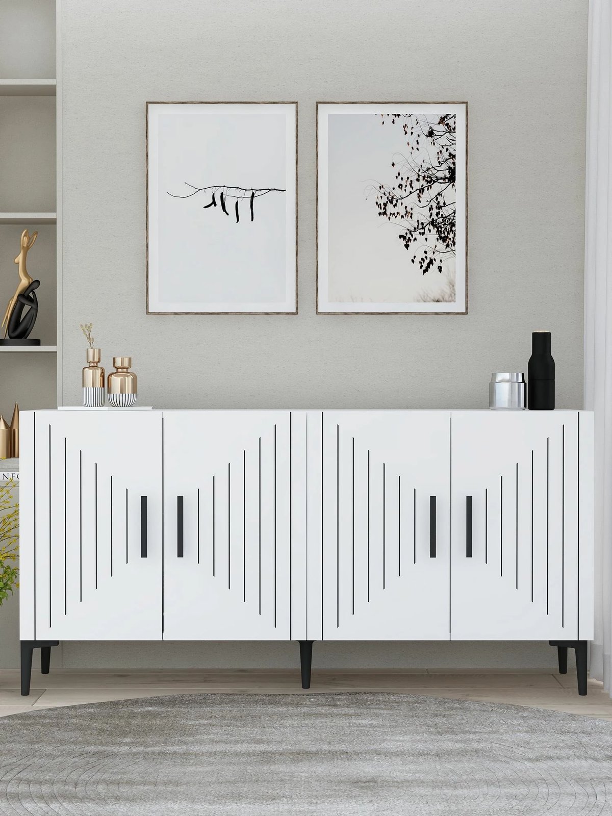 Konsolë Skye Decor, e bardhë, Poyraz