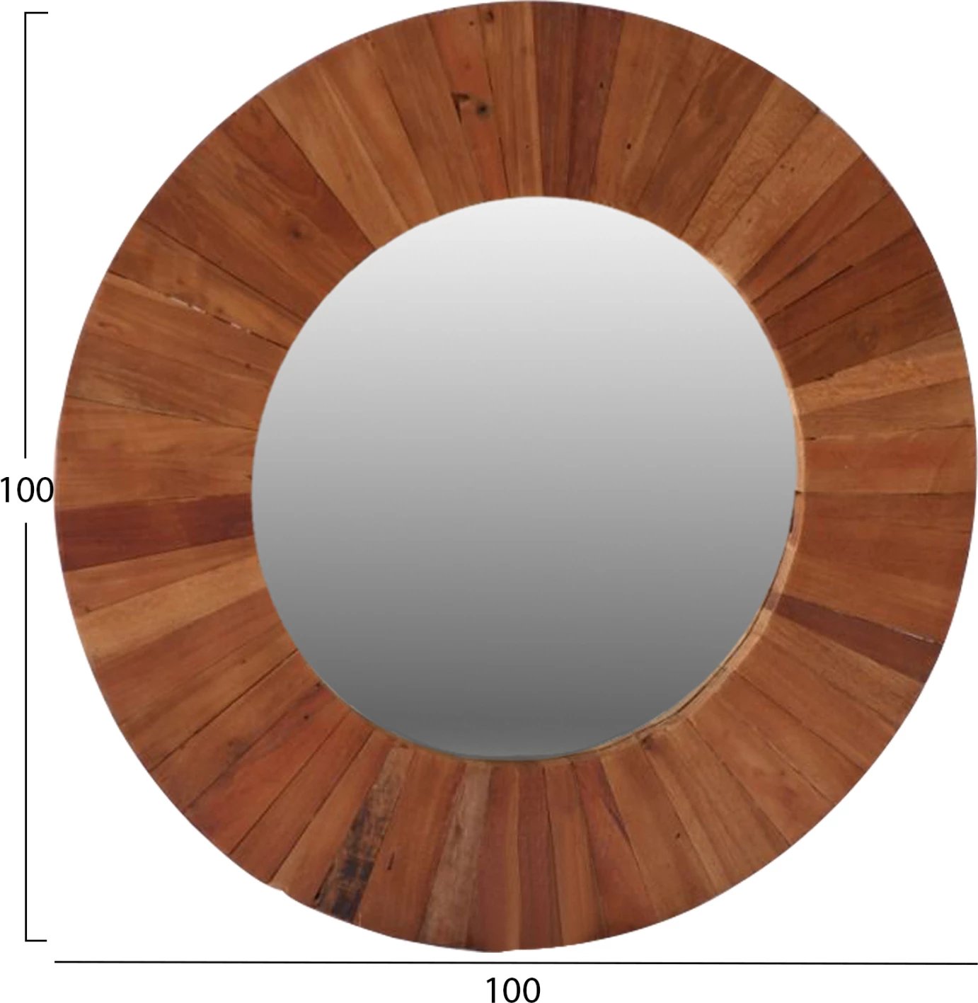 Pasqyrë muri, dru i ricikluar, Φ100cm, FH7726