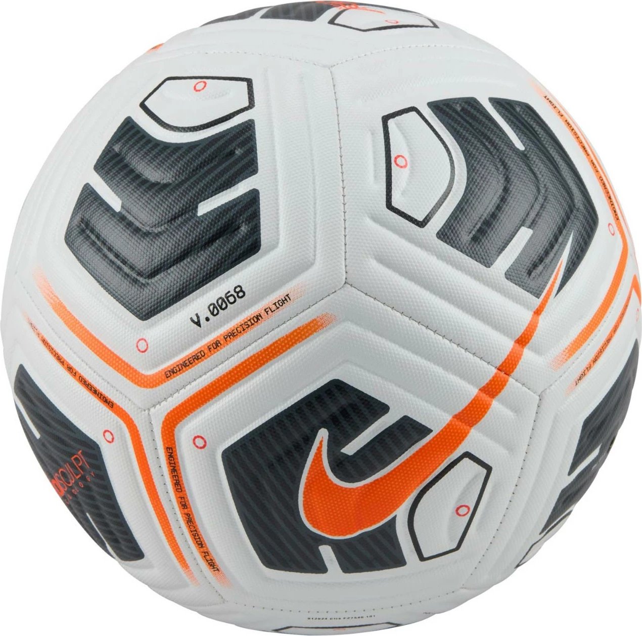 Top futbolli Nike për meshkuj, bardh e zi-portokalli