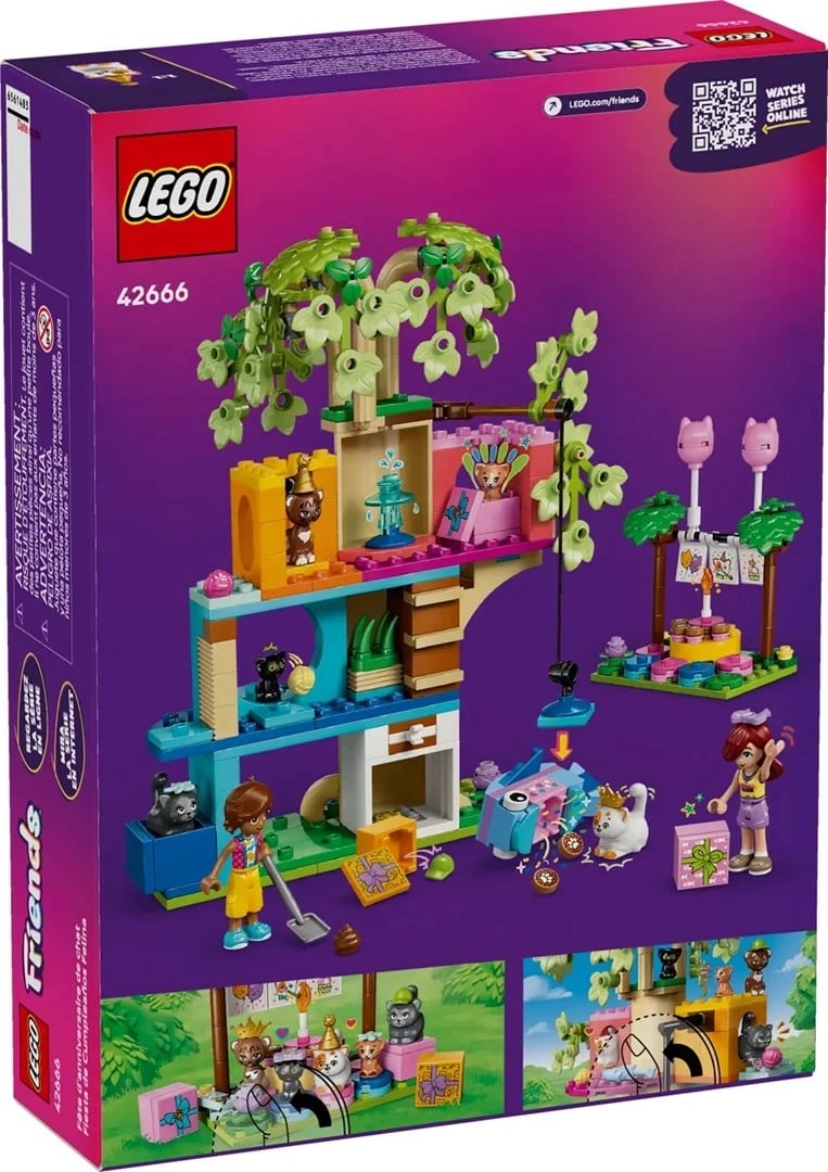Set lodrash LEGO Friends 42666 Cat Birthday Party & Tree House, 321 pjesë