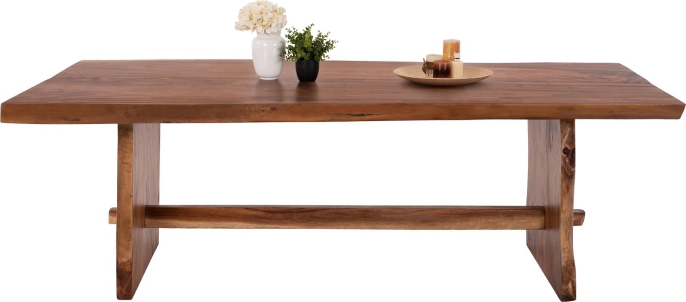 Tavolinë ngrënieje ULYSES, dru SUAR, ngjyrë natyrale, 300x100x78H cm