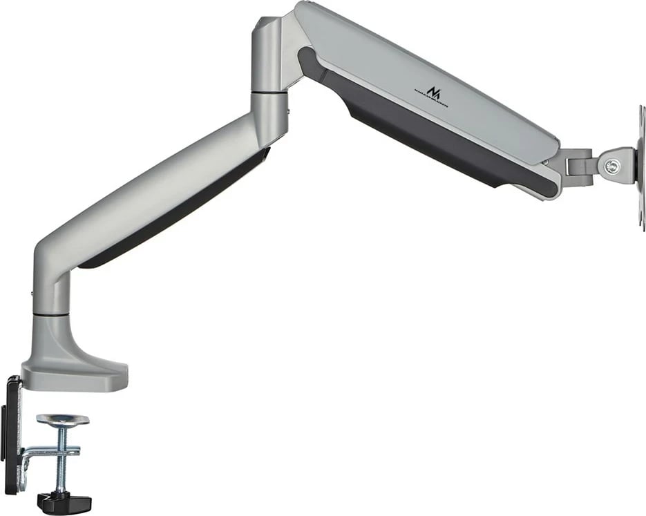 Mbajtës monitori Maclean, krah i dyfishtë, gas spring, 17", 16 kg, Argjendtë