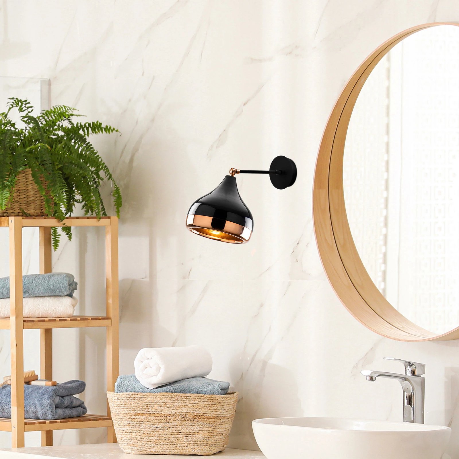 Llambë muri Opviq, Yıldo - 6901, e zezë dhe bakri, 17x28cm