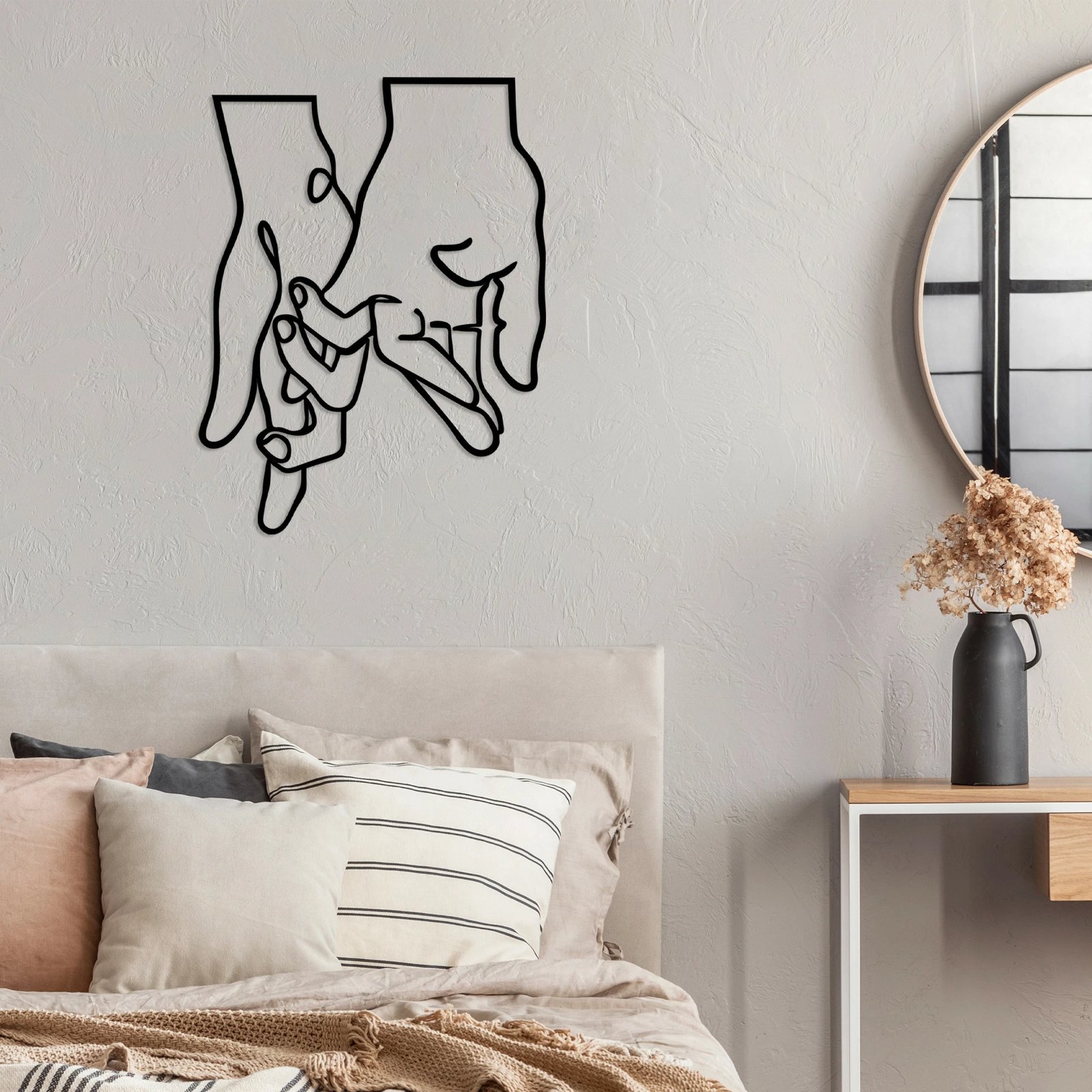 Aksesor metalik dekorativ për mur, Wallity, Pinky Love, ngjyrë e zezë