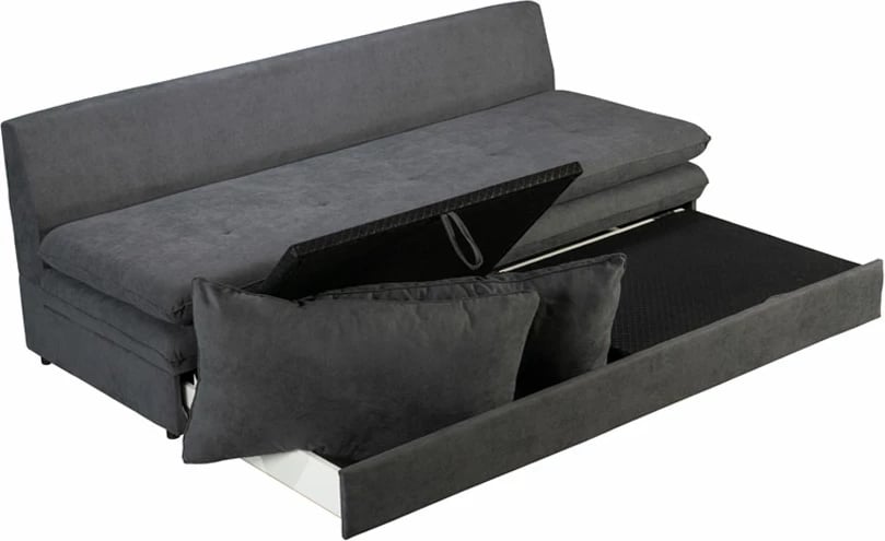 Krevati divan GIRASOLE, 3 vende, ngjyrë antracit ASTI 19, 200x87x90