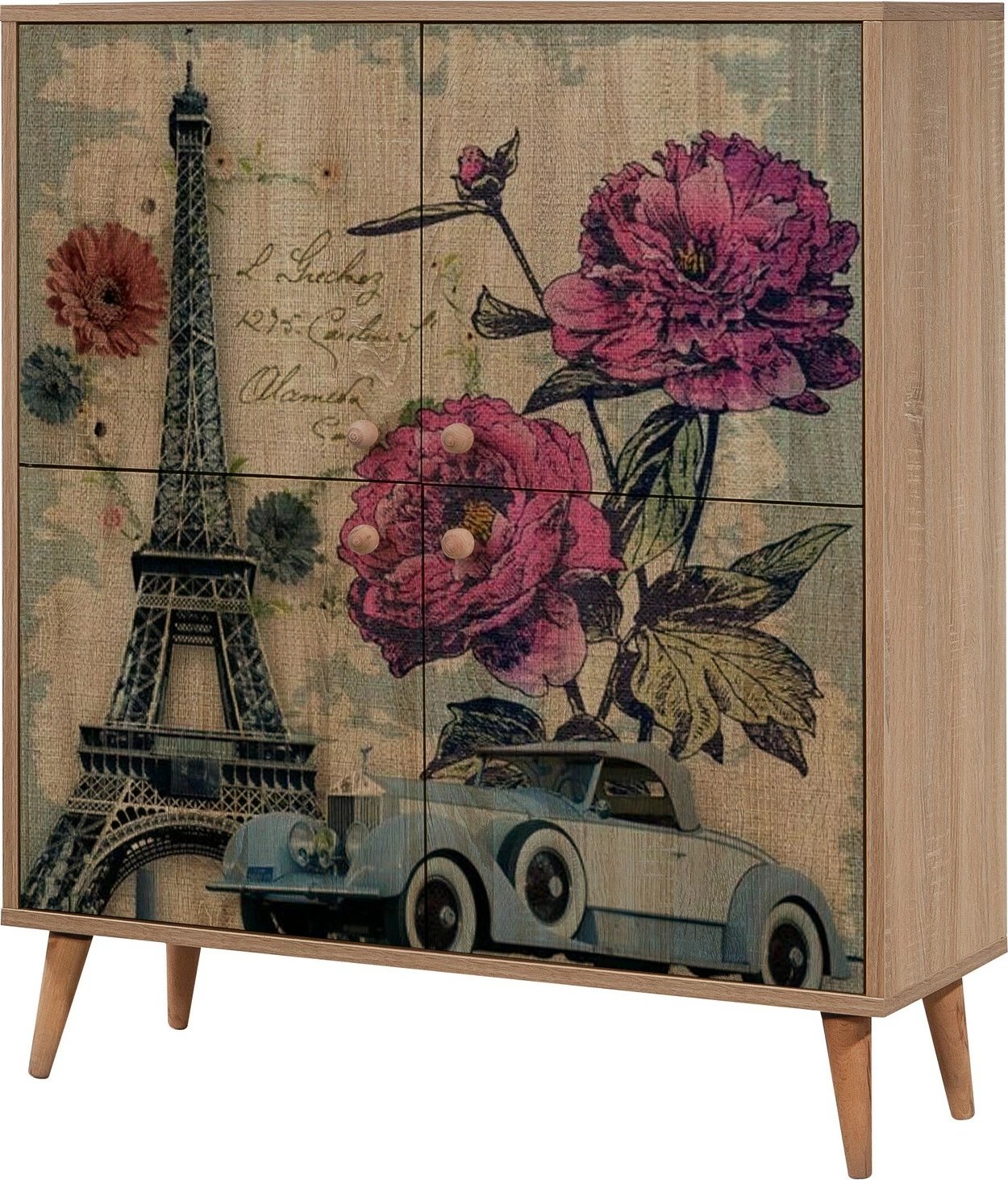 Dollap multifunksional Hanah Home, Multilux-733, ngjyrë lisi Sonoma