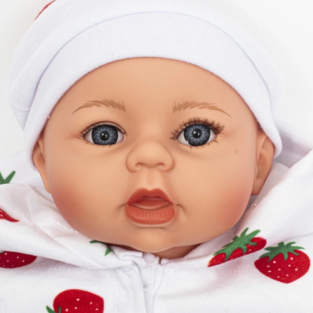 Kukull bebe, PlayTo, Nati 46 cm, folëse dhe kënduese, modul 4 gjuhë, rozë