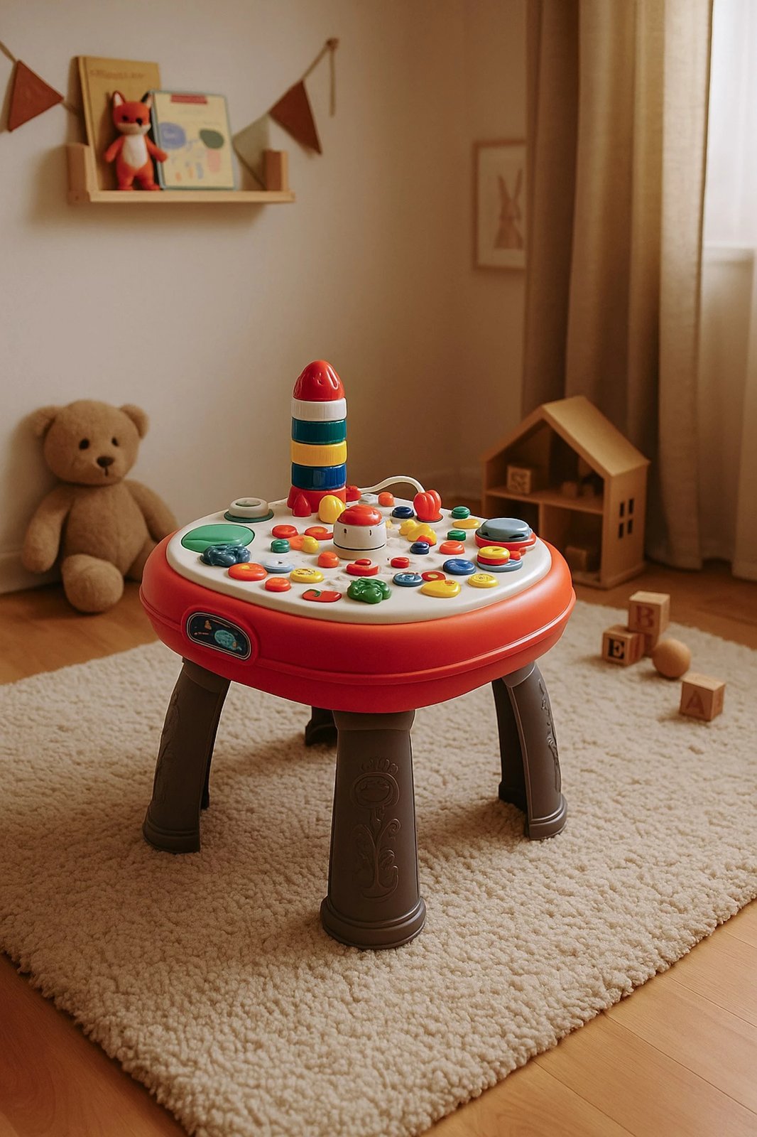 Tavolinë interaktive muzikore, Baby Mix, aktivitete edukative, 41.5 x 33.5 x 31 cm, 3x AA, 12m+, Multicolor