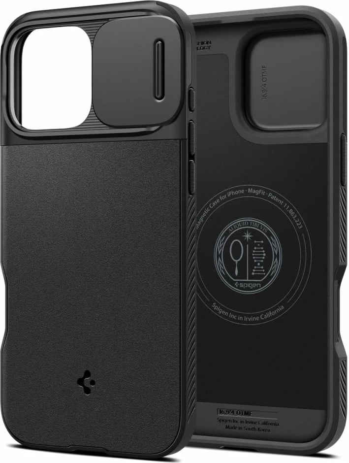 Mbështjellës Spigen Optik Armor Mag për iPhone 16 Pro, MagSafe, i zi