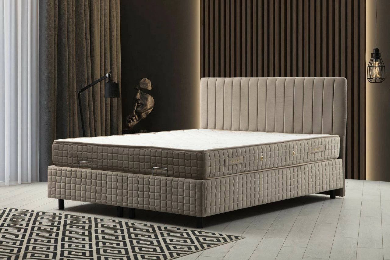 Set dyshek, bazë dhe shtrat, ngjyrë kafe, Skye Decor, 90x190cm