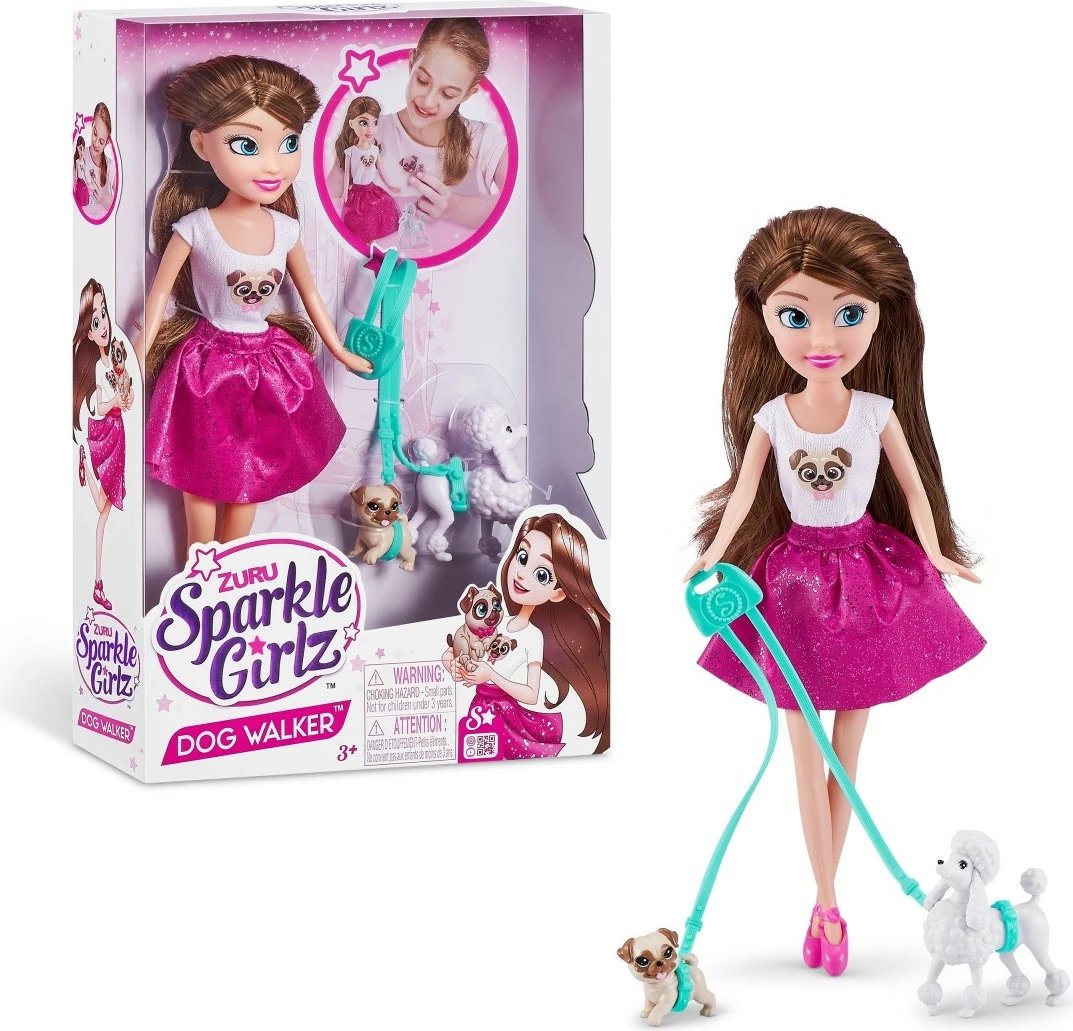 Set kukull Sparkle Girlz ZURU, 27 cm, me dy qenushë dhe litar shëtitje, për vajza Set kukull Sparkle Girlz ZURU, 27 cm, me dy qenushë dhe litar shëtitje, për vajza