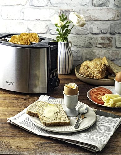 Toster Adler CR 3215, 2 feta, 1000W max, inox/zezë