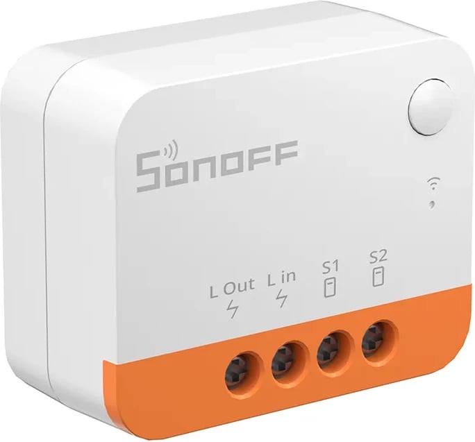 Switch smart Sonoff ZBMINIL2, ZigBee, për ndriçim, i bardhë/portokalli