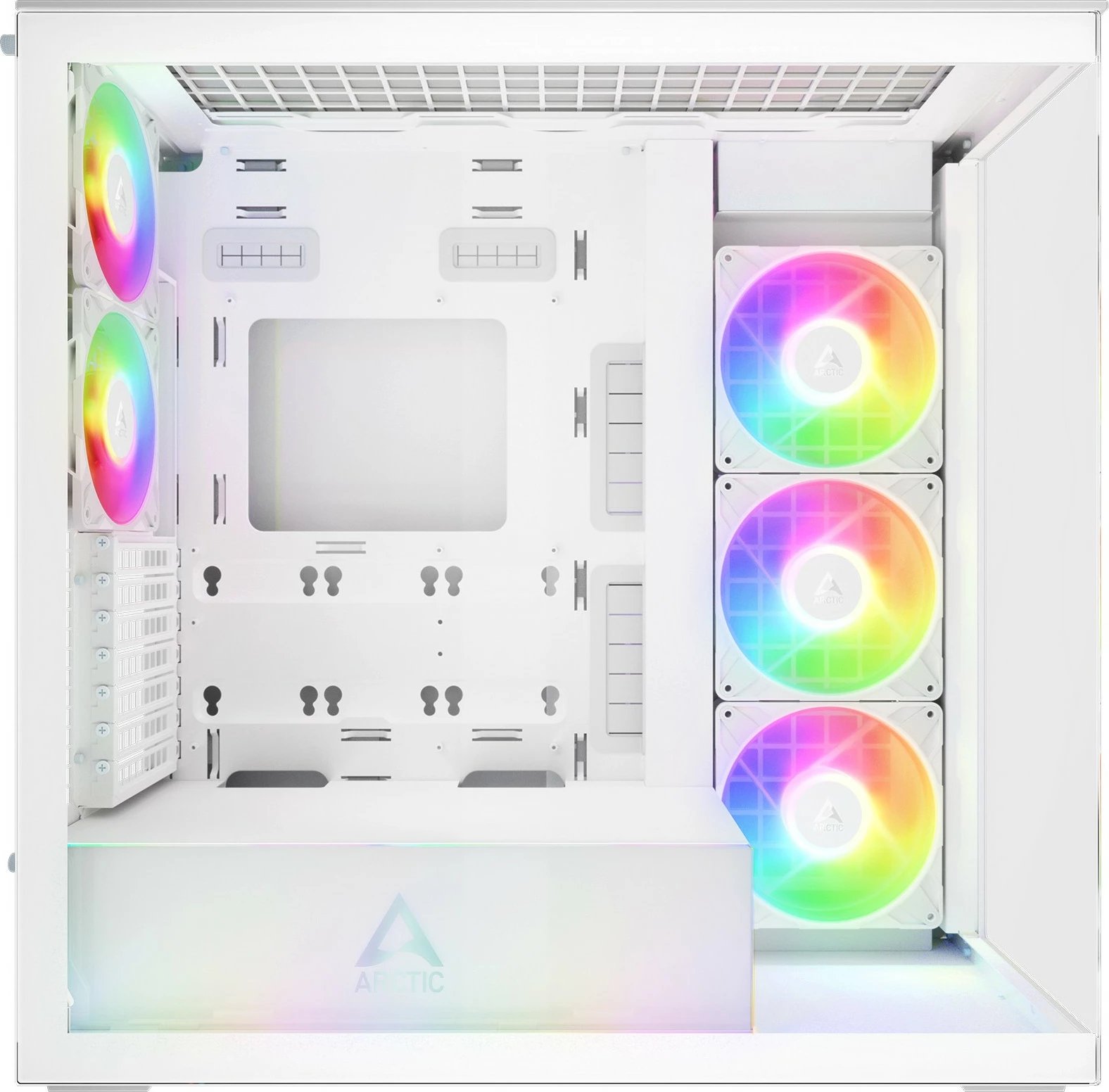 Kasë ARCTIC Xtender, Midi Tower, xham i temperuar, RGB, e bardhë