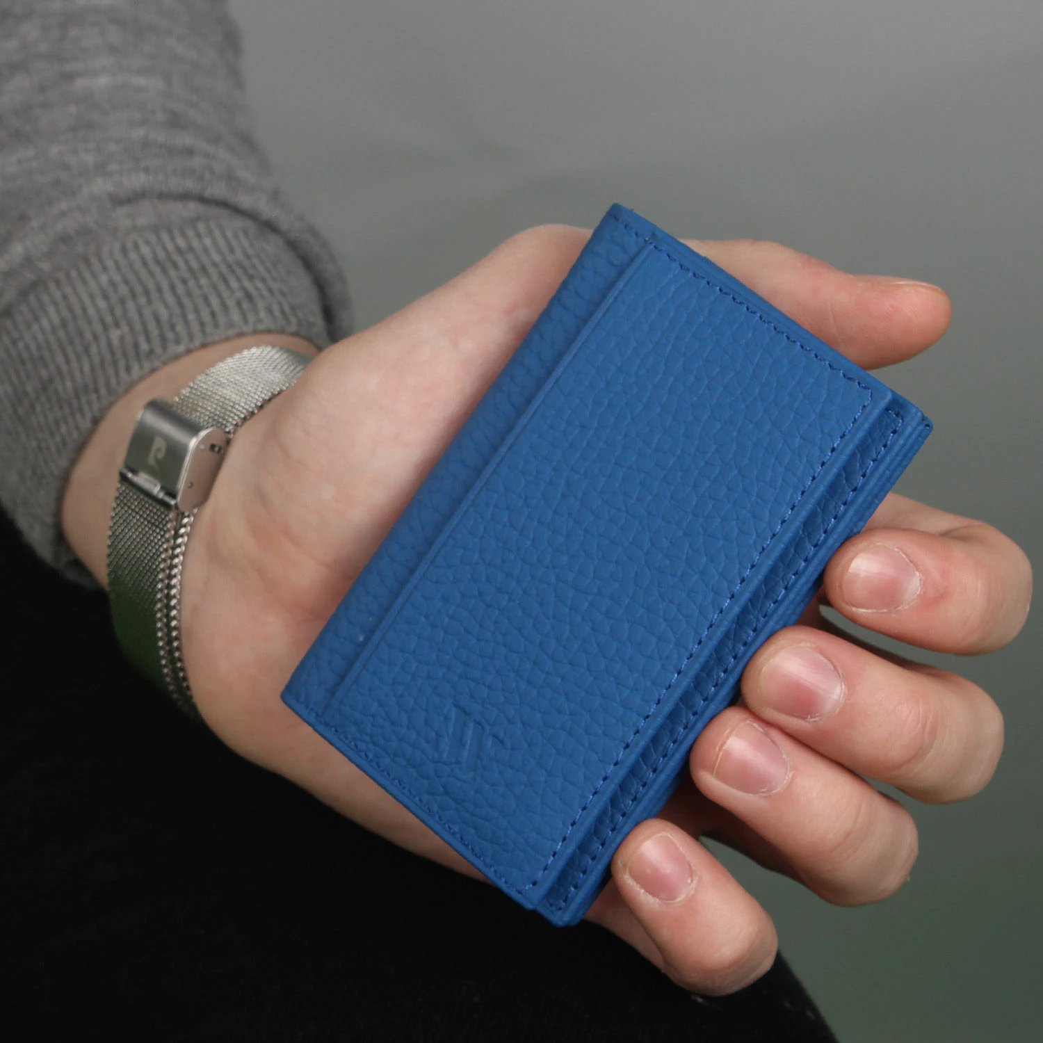 Portofol lëkure Zoozie Bags, ngjyrë sax blue, 4434, 6.5x10x1.5cm
