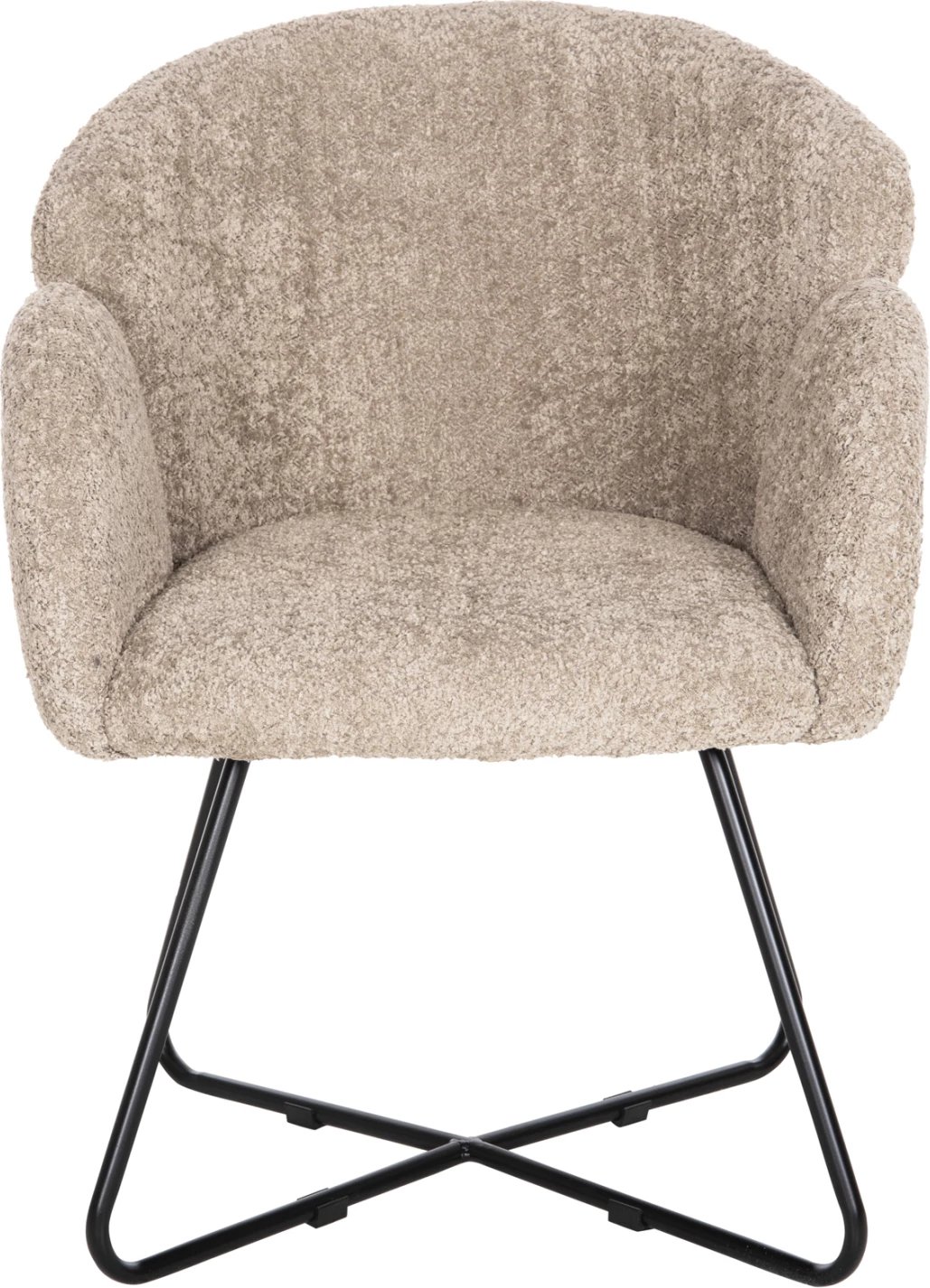 Karrige HARNIS FH9603.08, ngjyrë bezhë, bazë metalike e zezë, 59.5x64x77 cm