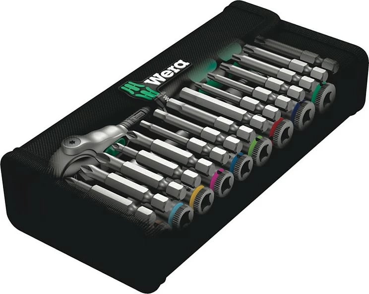 Set çelësa Wera 8100 SA 9, tekstil, kompakt, ngjyrë e zezë/çelik
