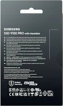 SSD Samsung 9100 PRO MZ-VAP2T0CW, 2TB, M.2 2280, PCIe 5.0, me heatsink, Zi SSD Samsung 9100 PRO MZ-VAP2T0CW, 2TB, M.2 2280, PCIe 5.0, me heatsink, Zi
