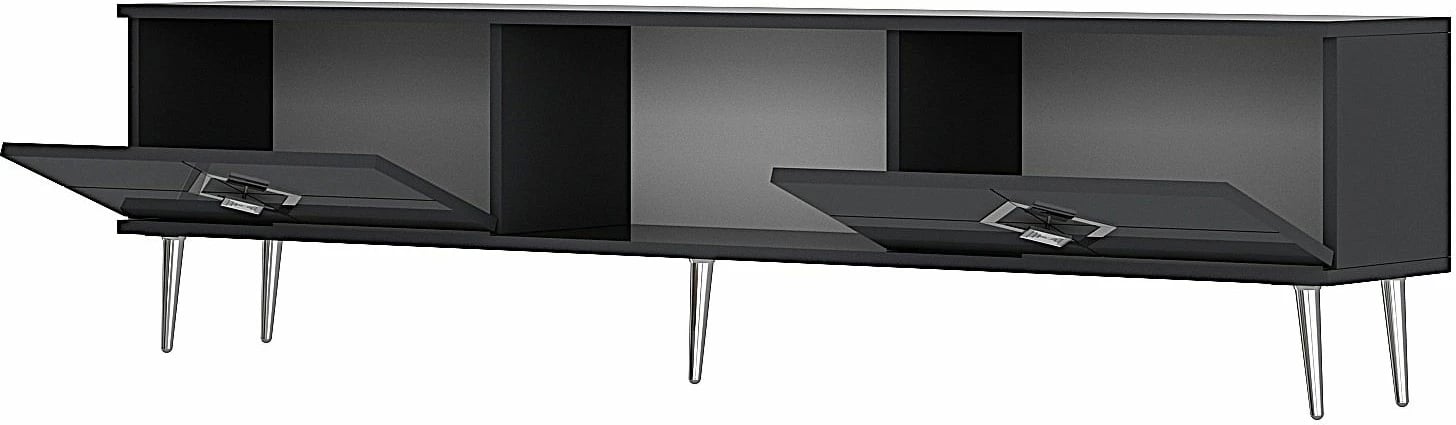 Komodë TV Skye Decor, ngjyrë antracit, argjendtë