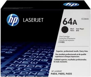 Toner HP 64A CC364A, për LaserJet P4014/P4015/P4515, rendiment 9.750–23.700 faqe, i zi