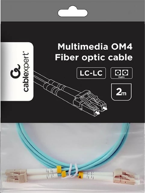 Kabllo optike Gembird CFO-MDOM4-LC/LC-2M, OM4, 2m, LC/LC, Turkuaz