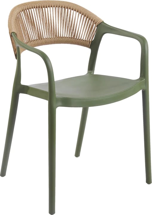 Karrige me krahë Ankara, ngjyrë ulliri-natyrale, e grumbullueshme, 54x55.5x77cm