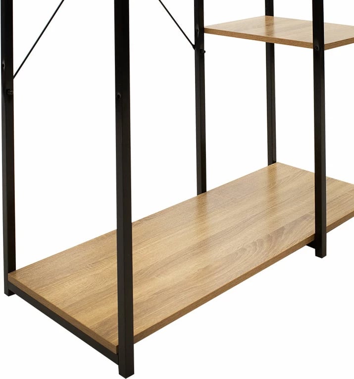 Njësi hyrëse Ramon ngjyrë lisi me kornizë metalike të zezë 90,5x41x167cm