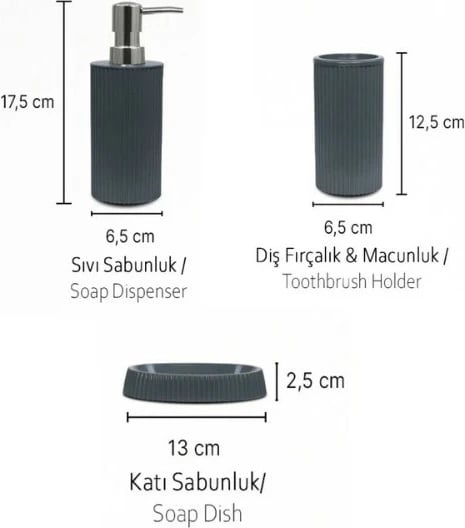 Set banjoje 3 pjesësh Mijölnir, PZR-065, ngjyrë antracit