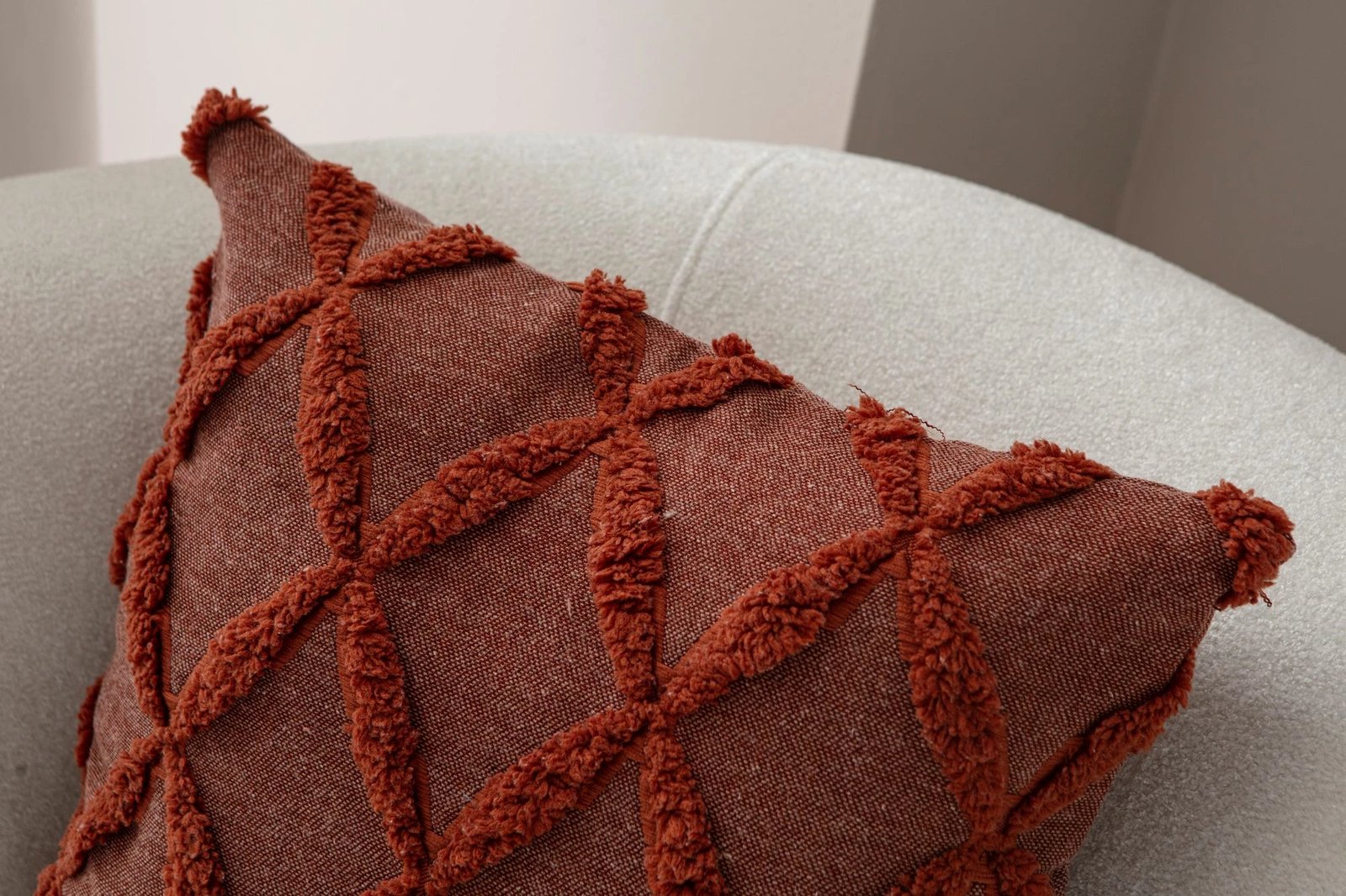 Jastëk mbulesë, ngjyrë e kuqe kafe, Evila Originals, Tuffet - Tile Red v1, 43x43cm