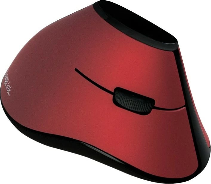 Maus ergonomik vertikal LogiLink ID0159, wireless, 2.4GHz, i kuq