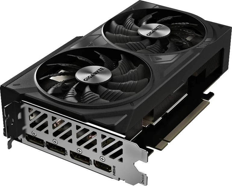 Kartelë grafike Gigabyte GeForce RTX 4070 WINDFORCE 2X OC V2 12G, e zezë