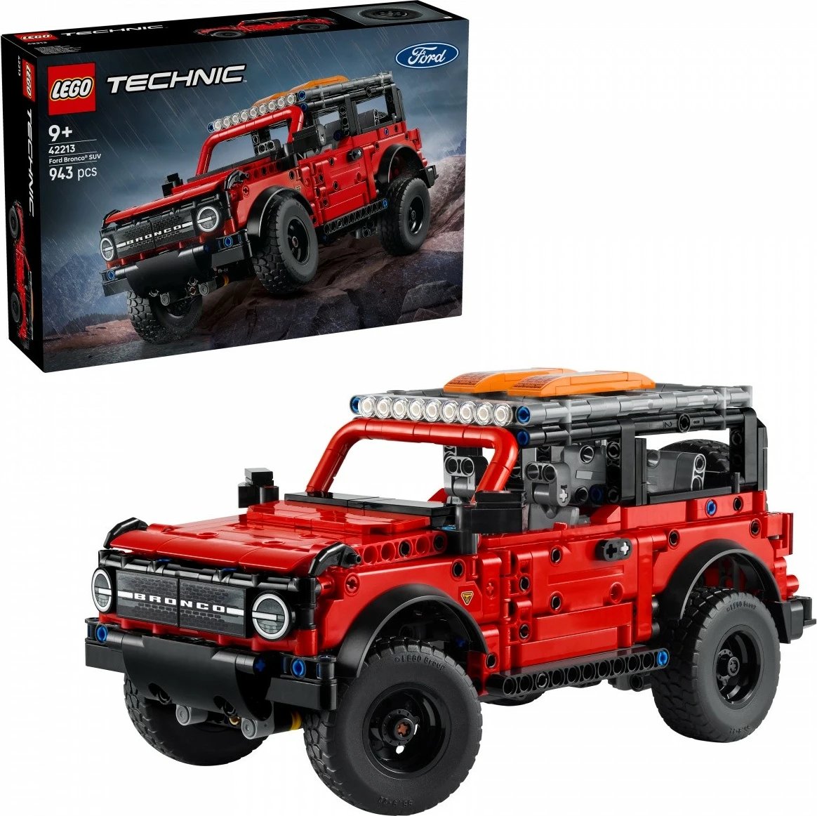 Set ndërtimi LEGO Technic Ford Bronco SUV 42213, 943 pjesë, Kuqe