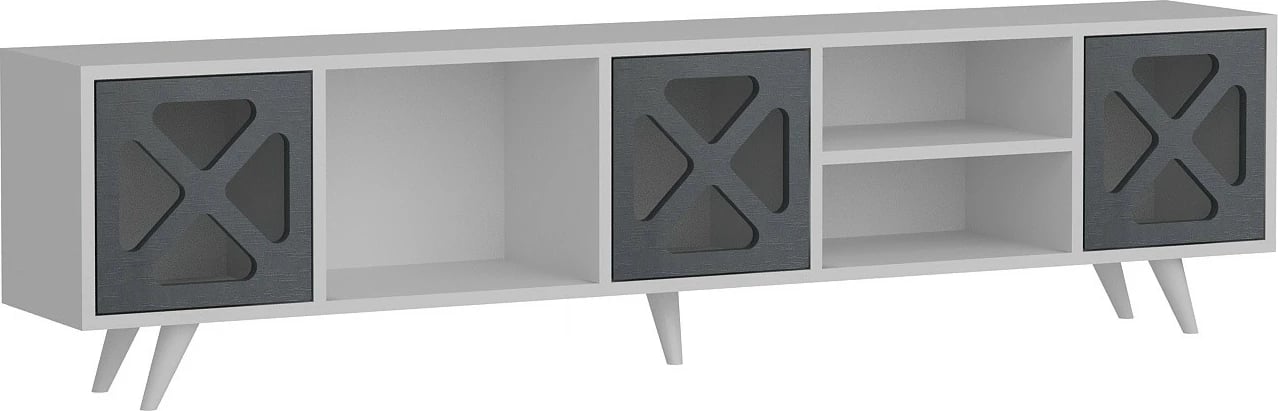 Komodë TV Hanah Home, Sinef, e bardhë dhe antracit