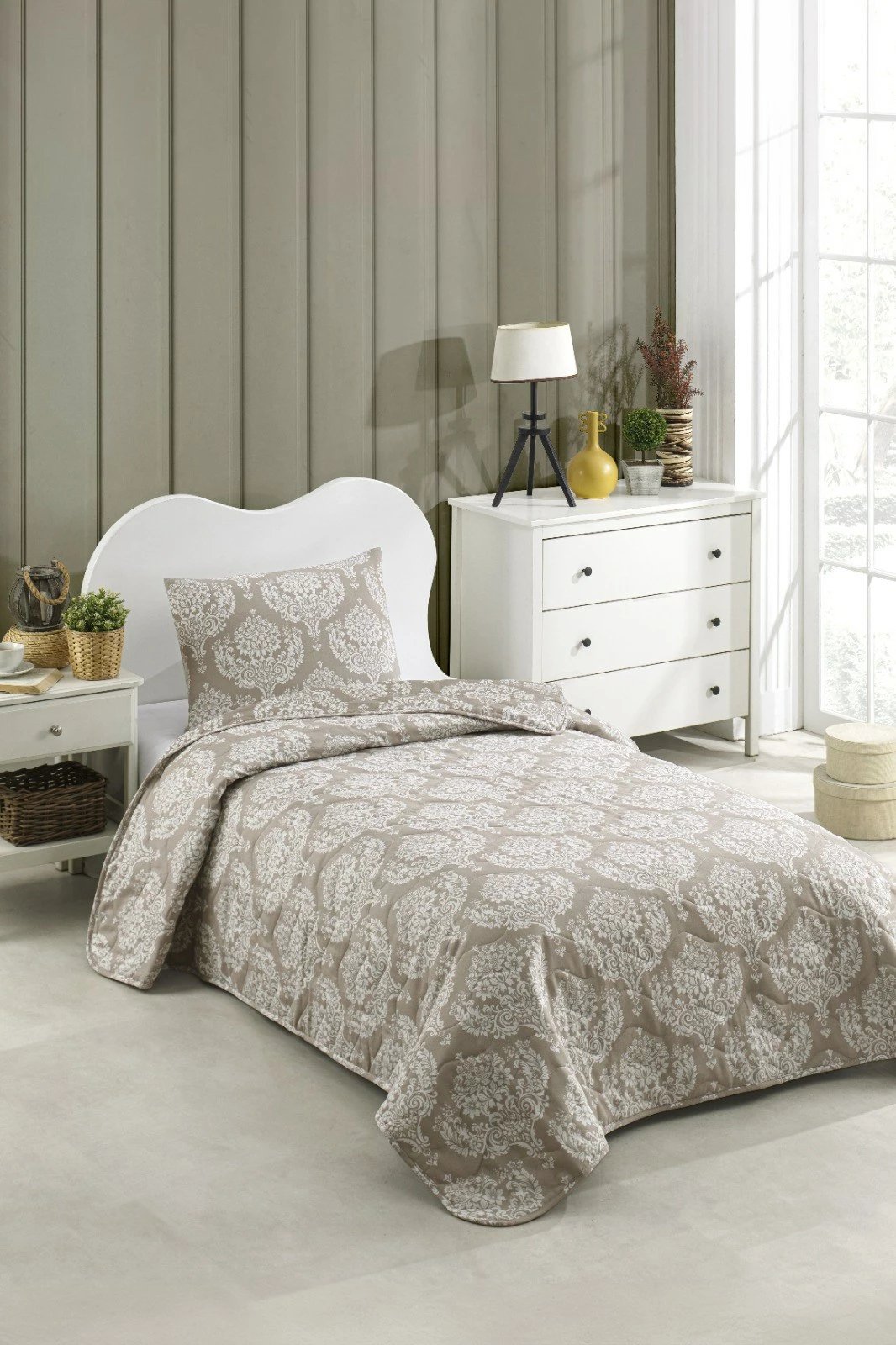 Përparëse krevati teke, ngjyrë kafe, L'Essentiel Linge de Maison