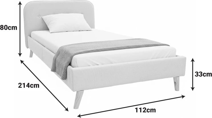 Krevat LumiLux, material stof, ngjyrë bezhë, 100x200cm