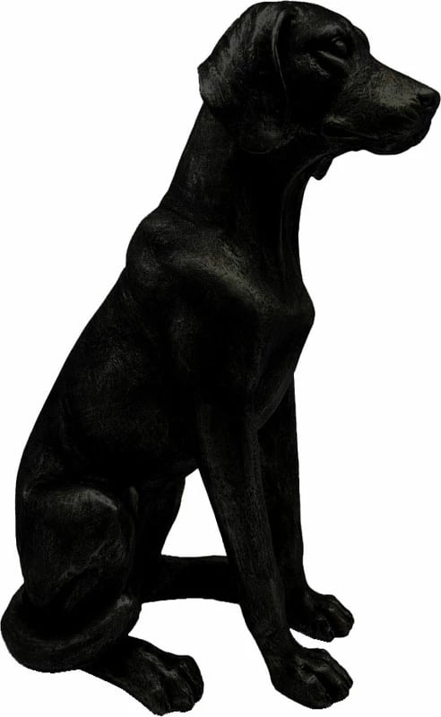 Dekor qen 'Oliver', polirezine, ngjyrë e zezë, 36x21x50 cm