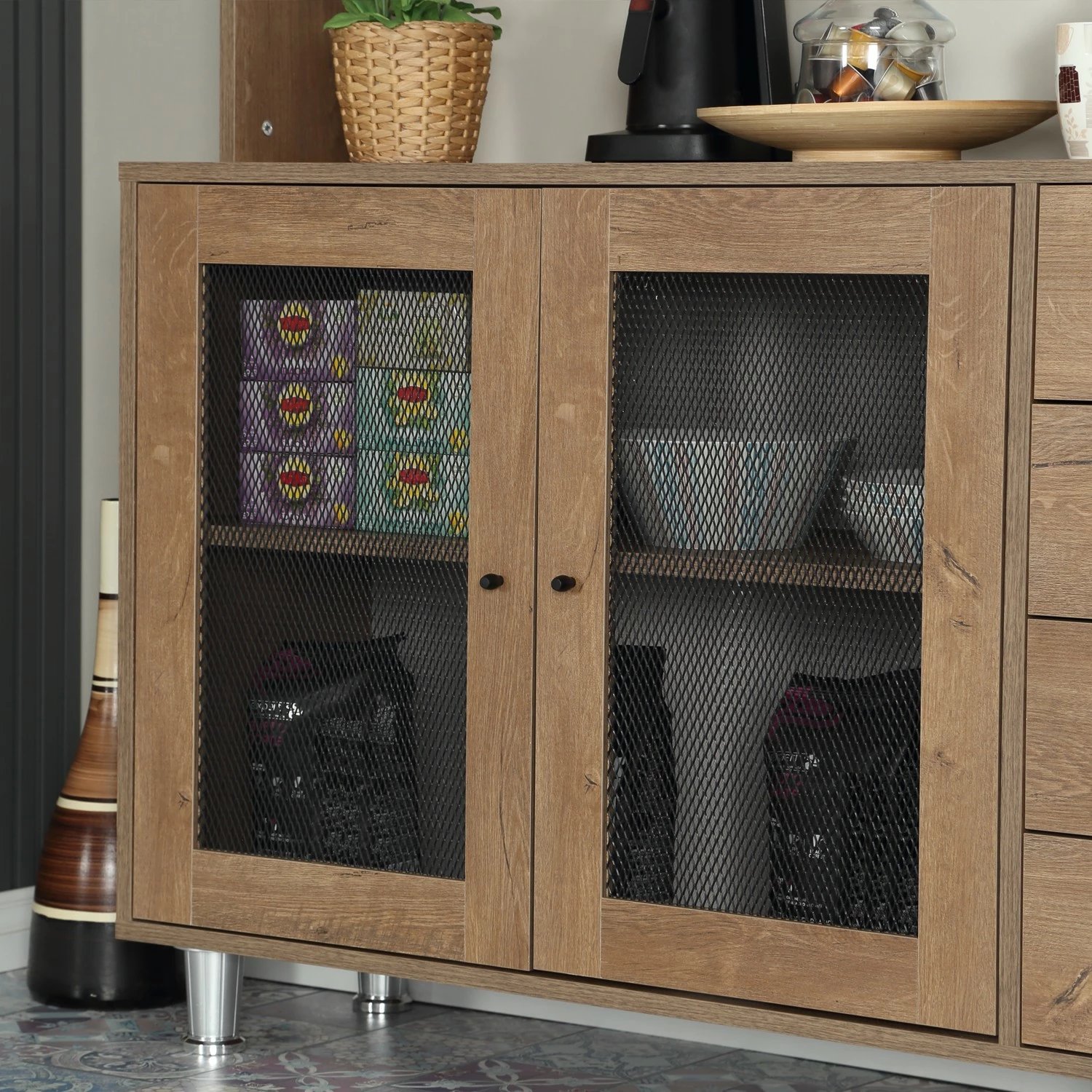 Dollap multifunksional Hanah Home, Grano 140, ngjyrë lisi kaukazian