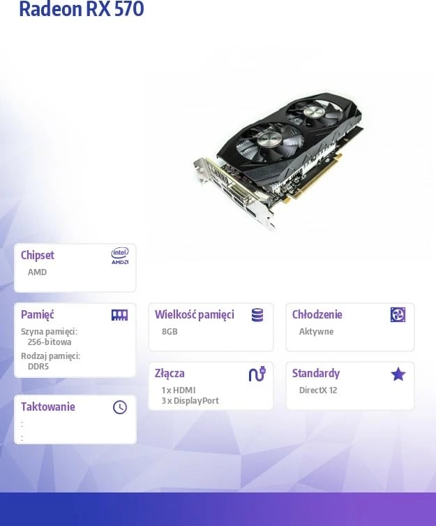 Kartë grafike, AFOX Radeon RX 570, 8GB GDDR5 256-bit, PCI-E 3.0, HDMI + 3xDP, dual fan