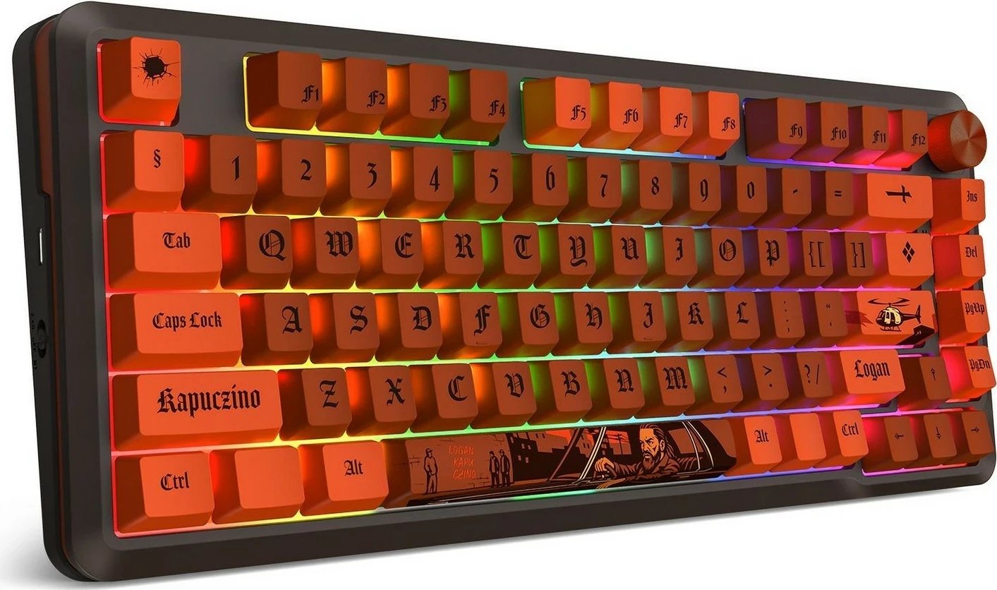 Tastierë mekanike Redragon K4PUC21N0 PRO, 75%, RGB, wireless/wired, Lion Linear, e kuqe