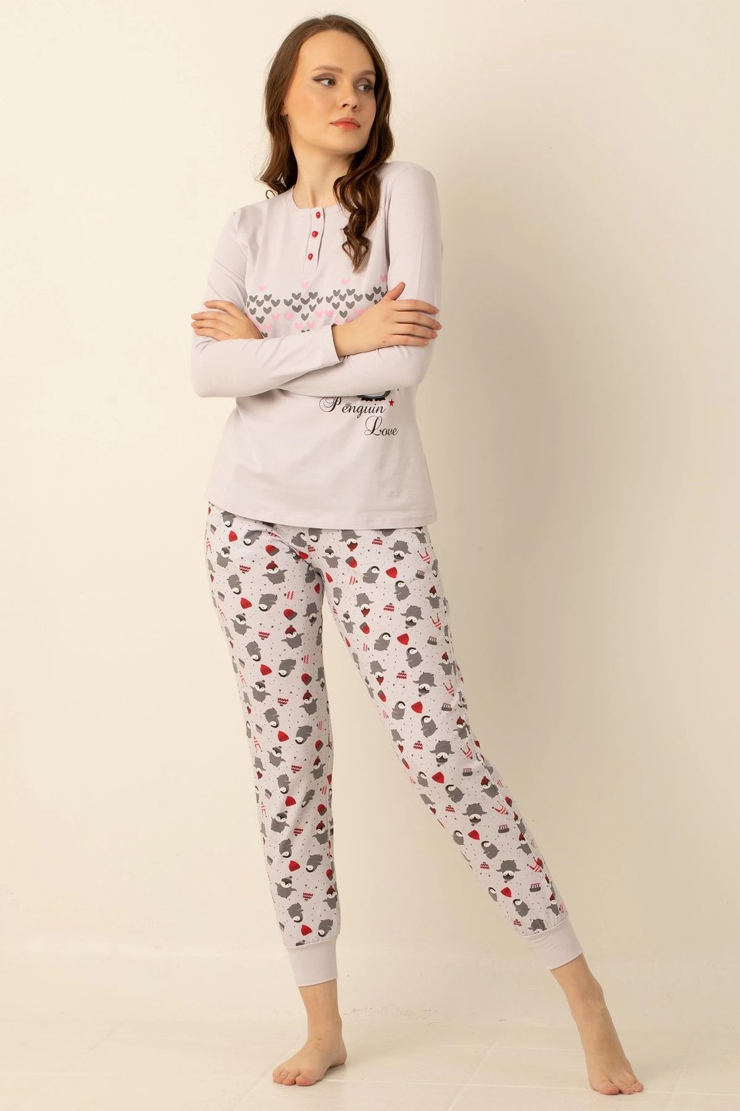 Pizhama grash, ngjyrë gri, Jumeon 002-000659, set