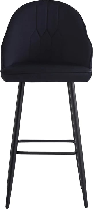 Karrige për bar Velva, kadife, ngjyrë e zezë, 49x63x113cm