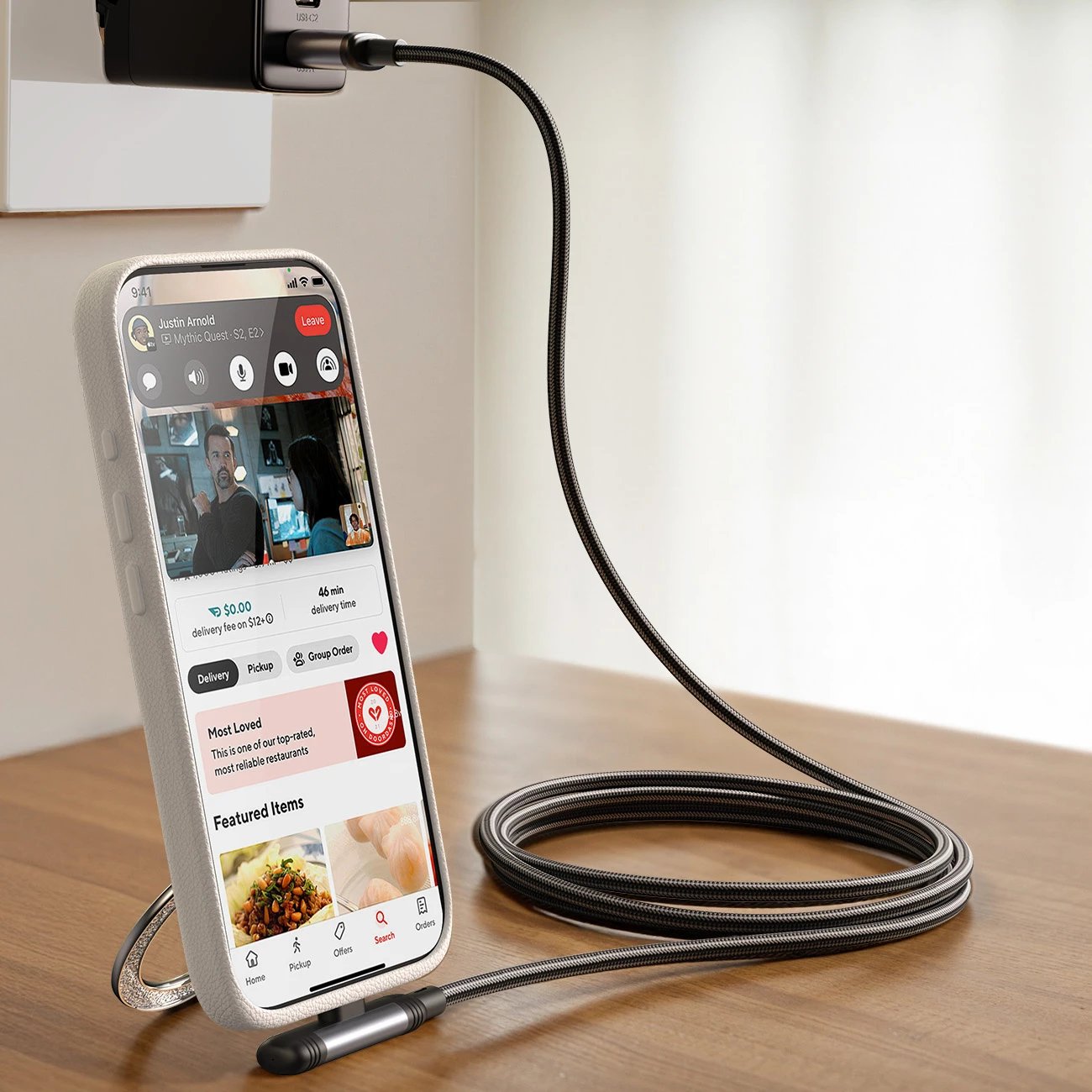 Kabllo USB-A në USB-C Joyroom S-A56 EnjoyX Series, 1.2m, 3A, kënd 90°, e zezë