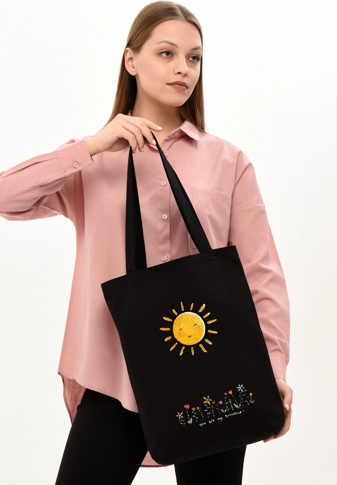 Çantë tote Zoozie Bags, e zezë, 35x40x8 cm, 1502