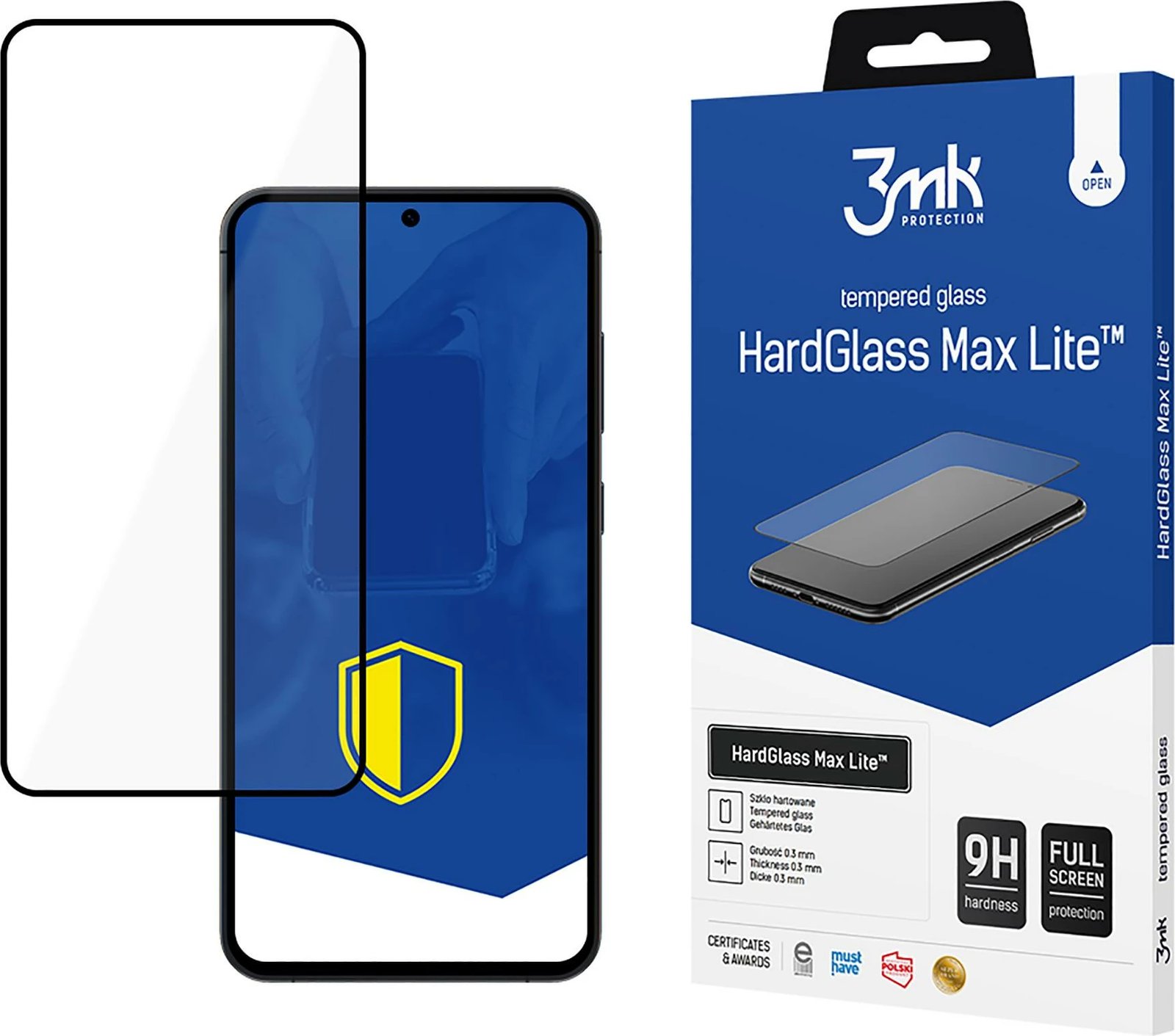 Xham i temperuar 3mk HardGlass Max Lite për Samsung Galaxy S25+, Zi