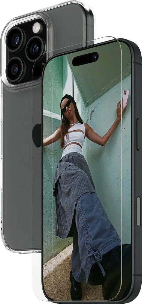 Mbështjellës PanzerGlass SAFE 2-in-1 për iPhone 16 Pro, transparent