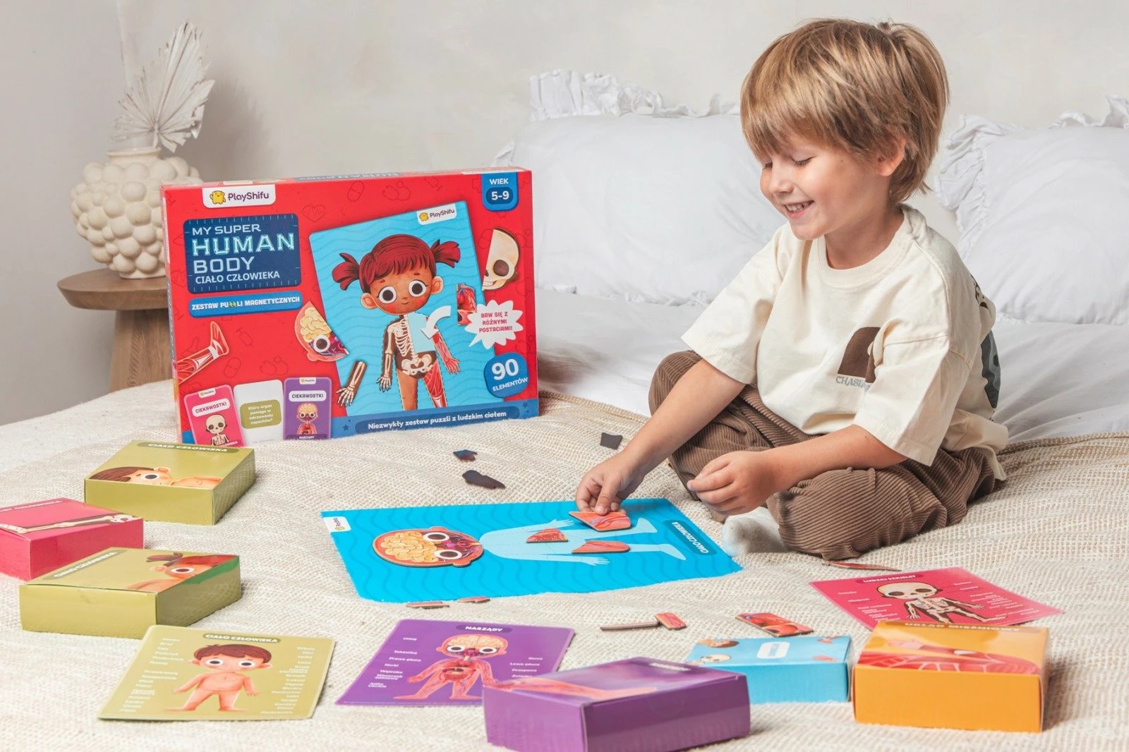 Set edukativ magnetik, PlayShifu, My Super Human Body 011-BLM0012, 90 pjesë, tabelë magnetike, moshat 5-12, set
