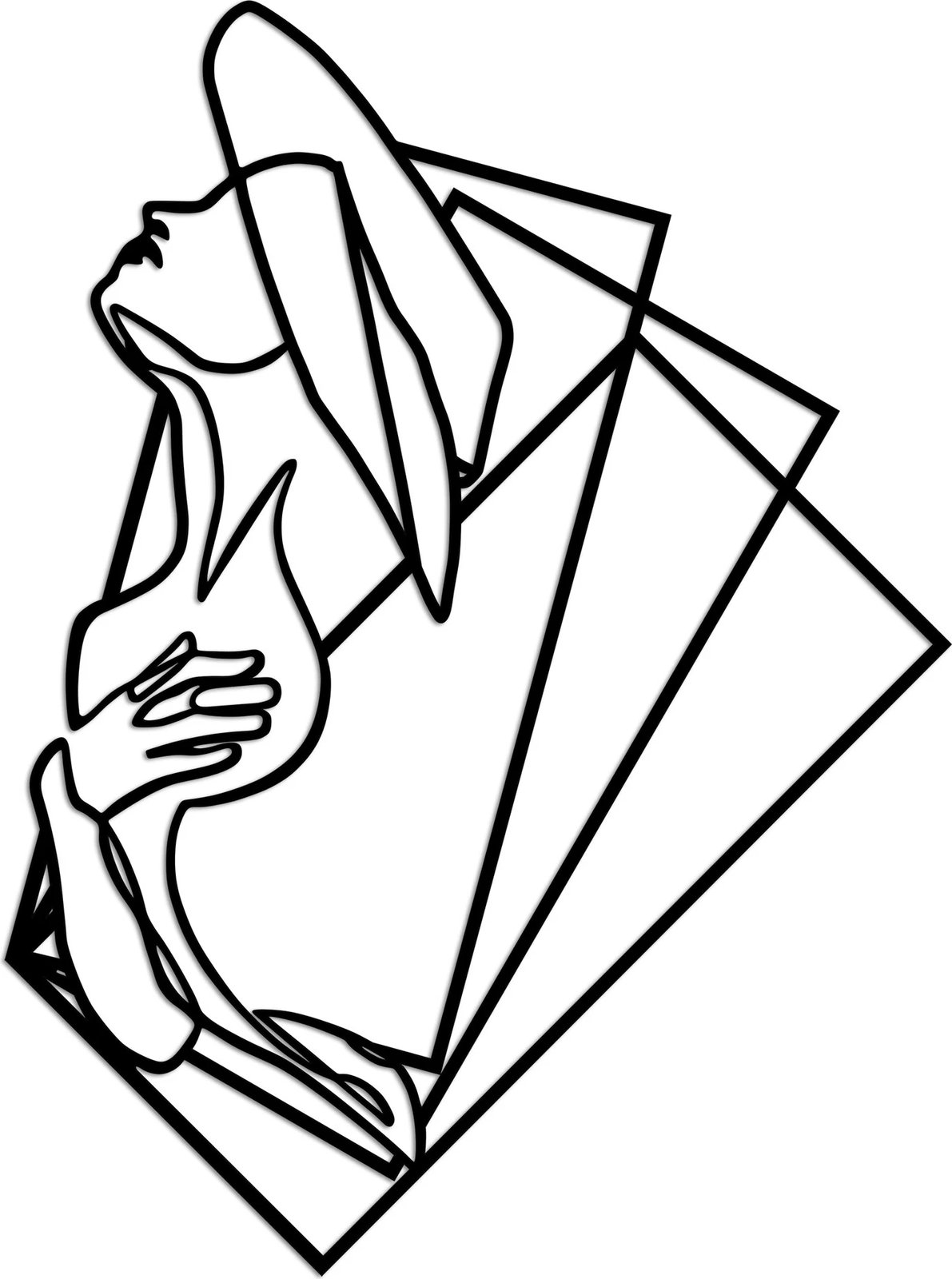 Aksesor dekorativ metalik për mur, Wallity, grua 1 - L