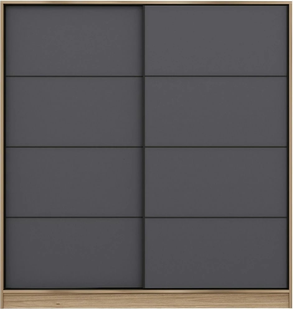 Dollap për dhomë gjumi, ngjyrë dore dhe antracit, Skye Decor, 3975