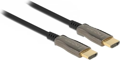 Kabllo HDMI optik aktiv DeLOCK 25m, 8K, 48 Gbit/s, e zezë/argjendtë